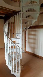 White Internal cast iron spiral staircase